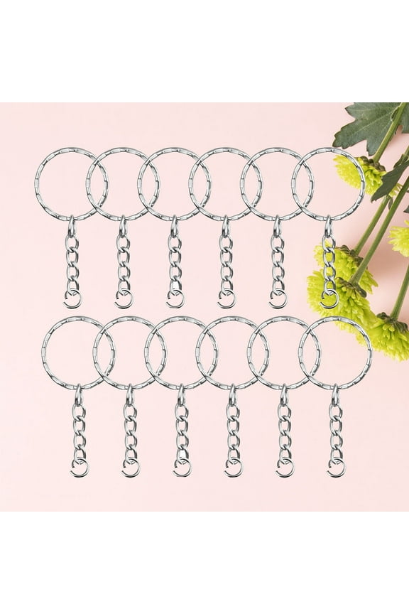 Keyring Accessories Keychain Split Key Ring Design Metal 50 Pcs Daily Use