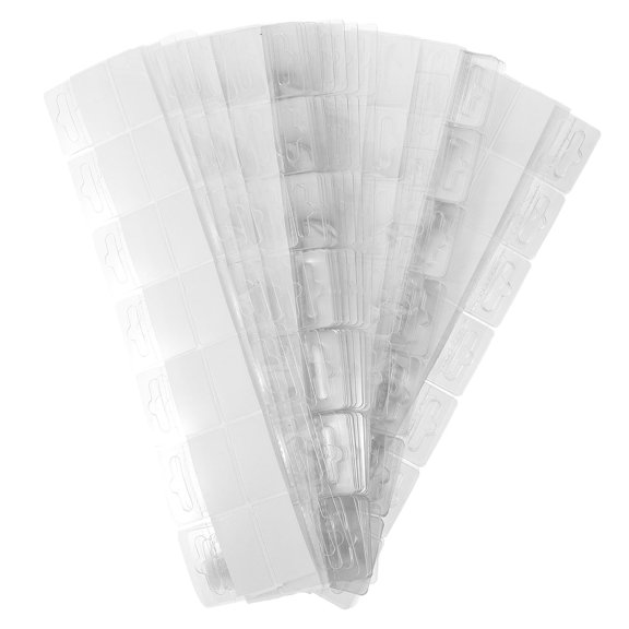 HONMEET 500 Clear Self-Adhesive Hanging Tabs, Slot Hole Hooks for Retail Display Labels