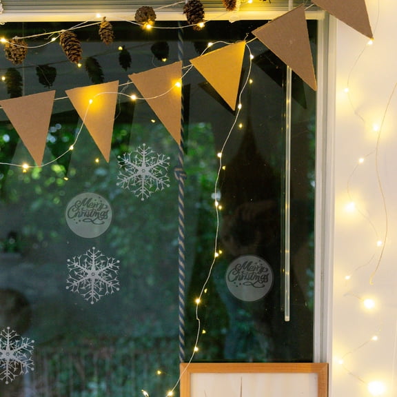 HONMEET Christmas Decorative Transparent PVC Stickers with Cute Holiday Patterns for Home Decor, Scrapbooking, and Craft Projects
