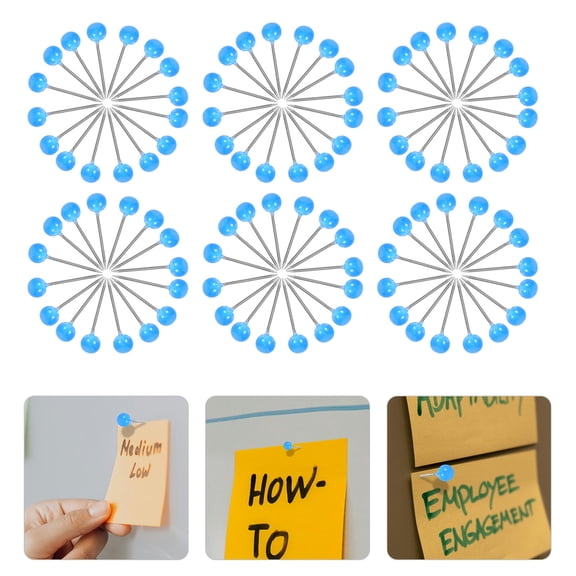 HONMEET 500Pcs Blue Flag Map Push Pins for Travel Map Planning and Cork Board Decoration