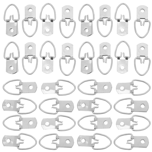 HONMEET 500Pcs Stainless Steel Picture Frame Hooks with Triangle D Ring for Sturdy Wall Hanging