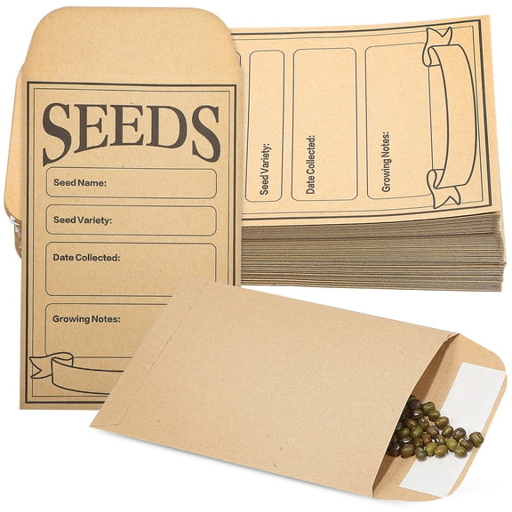 HONMEET 50PCS Mini Kraft Paper Envelopes Brown Small Mailing Bags for Seeds Jewelry Stamps Small Parts Packaging