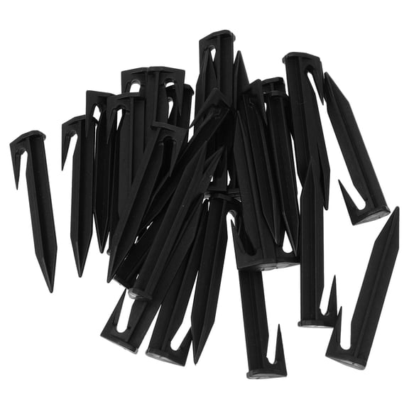 HONMEET 50 Pcs Black Plastic Landscape Nails for Securing Camping Tents and Outdoor Gear and Weather Resistant