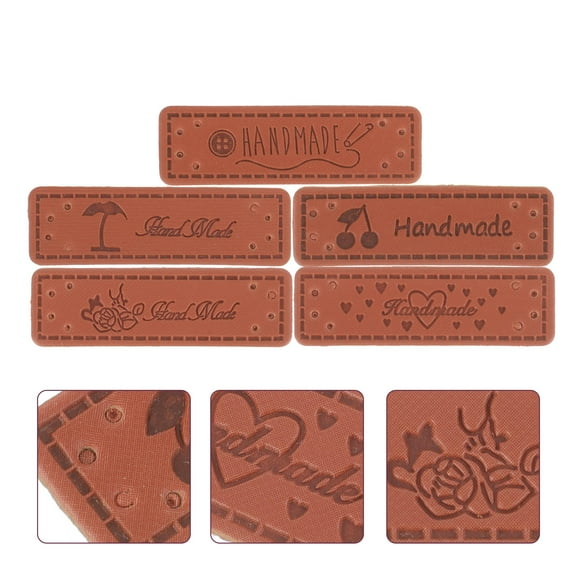 HONMEET 50Pcs Brown Fabric Sewing Labels for Handmade Items Retro Style Custom Clothing Tags