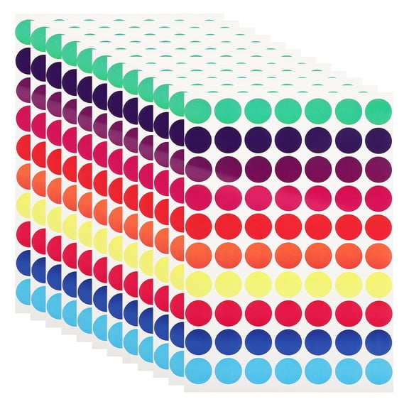 HONMEET 50Pcs Colored Dot Stickers Small Round Adhesive Labels Kraft Paper for Precise Tagging