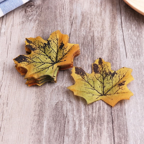 HONMEET 50 Pieces Decorative Maple Leaf Faux Leaves for Birthday Party, Photo Shoot, Seasonal Home and Event Decorations
