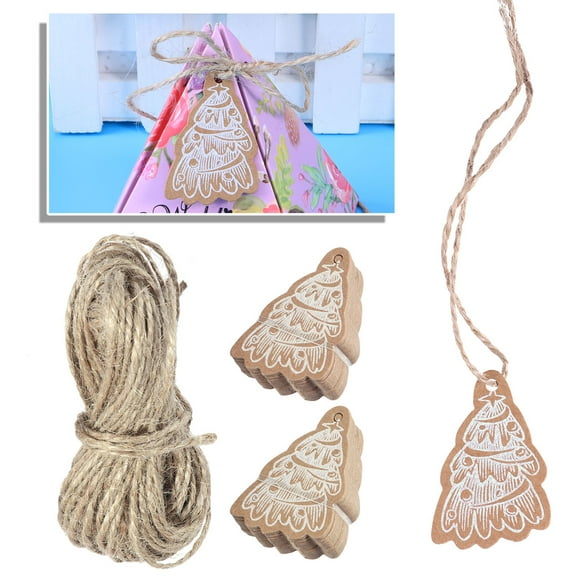 HONMEET 50Pcs Hanging Tag Kraft Paper Tags for Labeling and Craft Projects Light Brown Rectangle Classic Style