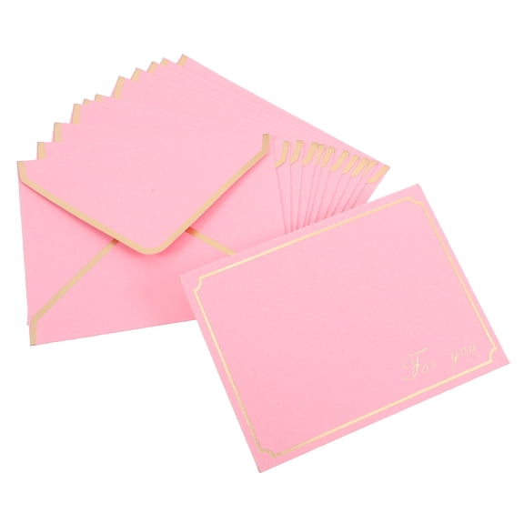 HONMEET 50Pcs Portable Pink Paper Envelopes Decorative Design for Wedding Party and Business Events
