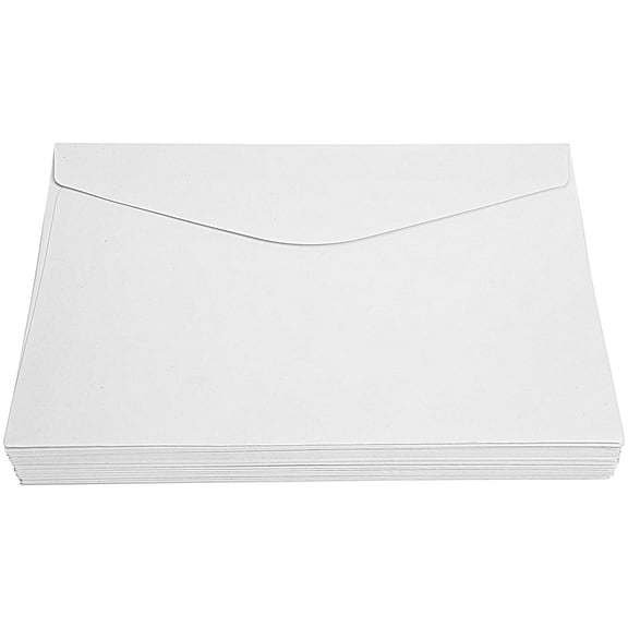 HONMEET 50-Pack White Kraft Paper Wedding Invitation Covers with Elegant Decorative Design for Invitations and Cards
