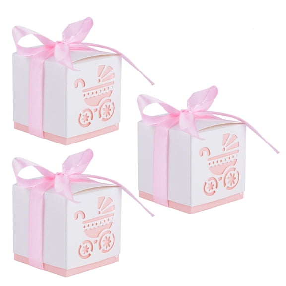 HONMEET Mini Favor Box Pink 50pcs 2.4 X 2.4 X 2.4in Paper For Party Favors Christening