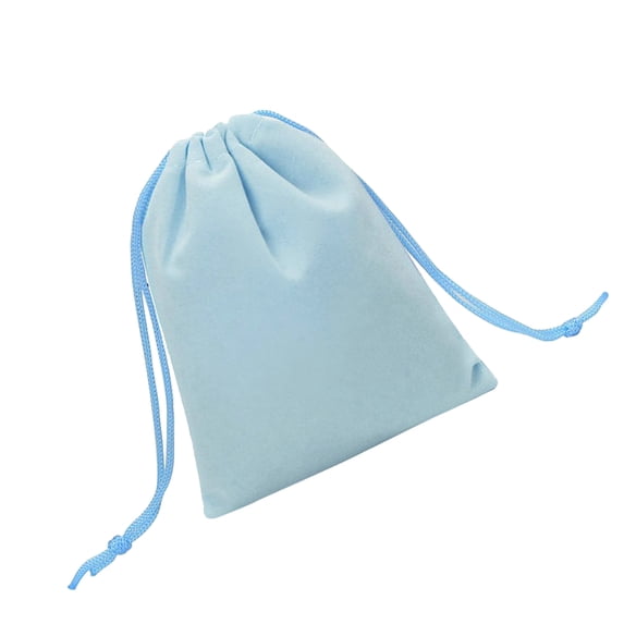 HONMEET 50pcs Present Packaging Bag Plush Sky Blue Storage For Jewelry