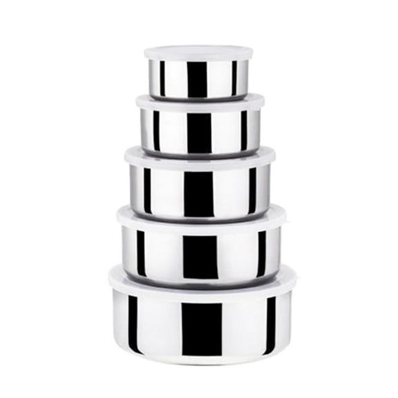 HONMEET Stackable Silver Stainless Steel Food Storage Containers Leak Proof Snack Box