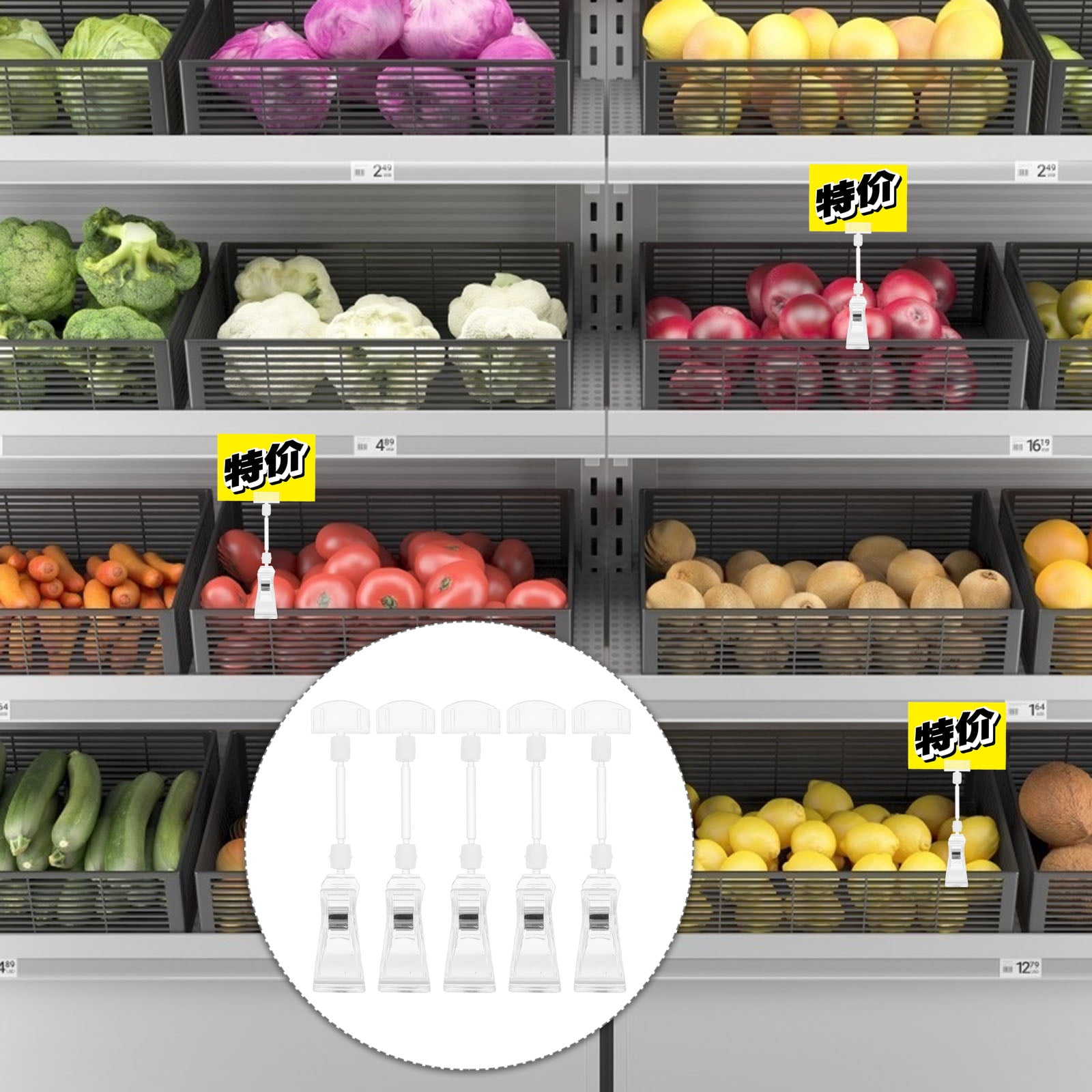 HONMEET 5Pcs Clear Acrylic Advertising Label Rack for Supermarkets ...