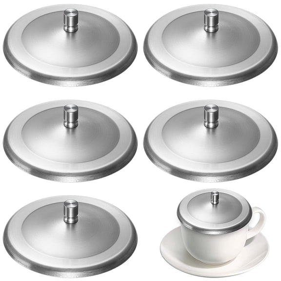 HONMEET 5-Pack Stainless Steel Mug Lid Covers for Spill , Dust Prevention, and Everyday Use
