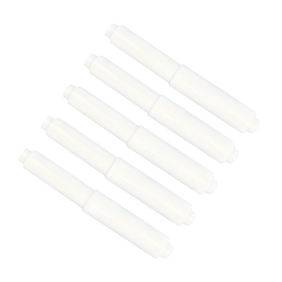 HONMEET 5-Pack White Plastic Toilet Paper Holders with Spring Loaded Mechanism, Easy to Install Bathroom Wall Accessories