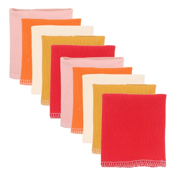 HONMEET 5 Pairs Seamless Cotton Rib Knit Cuffs for Jacket Sleeves, Elastic Ribbed Fabric in Assorted Colors for Fit