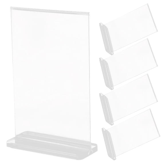HONMEET 5Pcs Durable Acrylic Display Stand Clear Poster Holder for Weddings Parties and Banquets