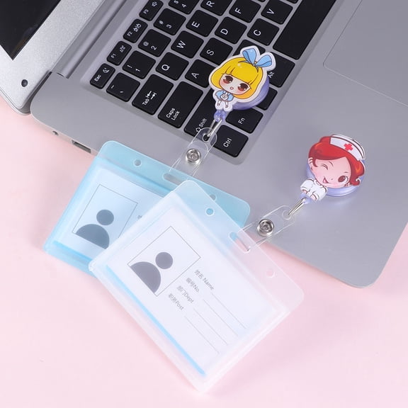 HONMEET 5Pcs Assorted Color Badge Holder Case with Clear Front Window for Easy Id Card Display