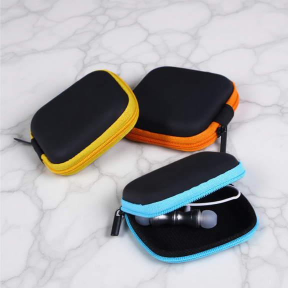 HONMEET 5Pcs Assorted Color Earbud Case Hard Shell Storage Box with Smooth Zipper
