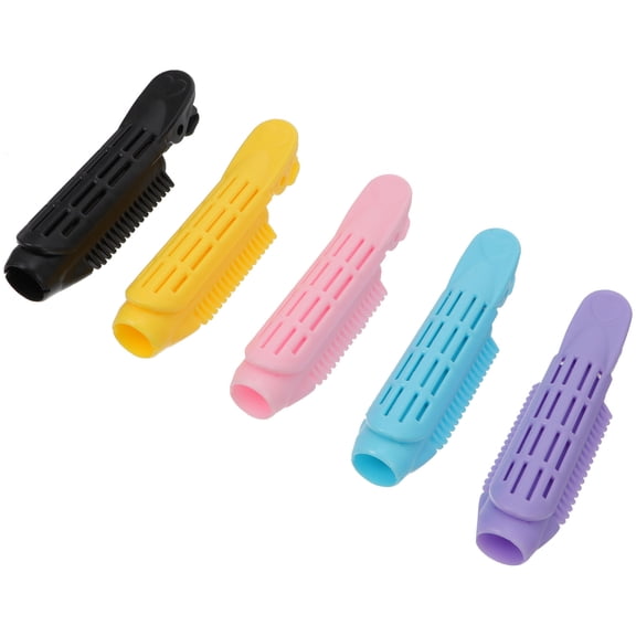 HONMEET 5Pcs Big Hair Rollers for Hair Curling Black Fashion Women