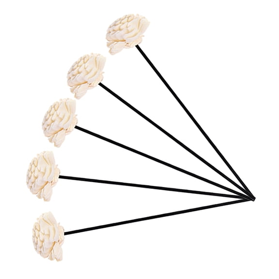 HONMEET 5-Pack Black Rattan Reed Diffuser Sticks for Refill and Home Fragrance Atmosphere