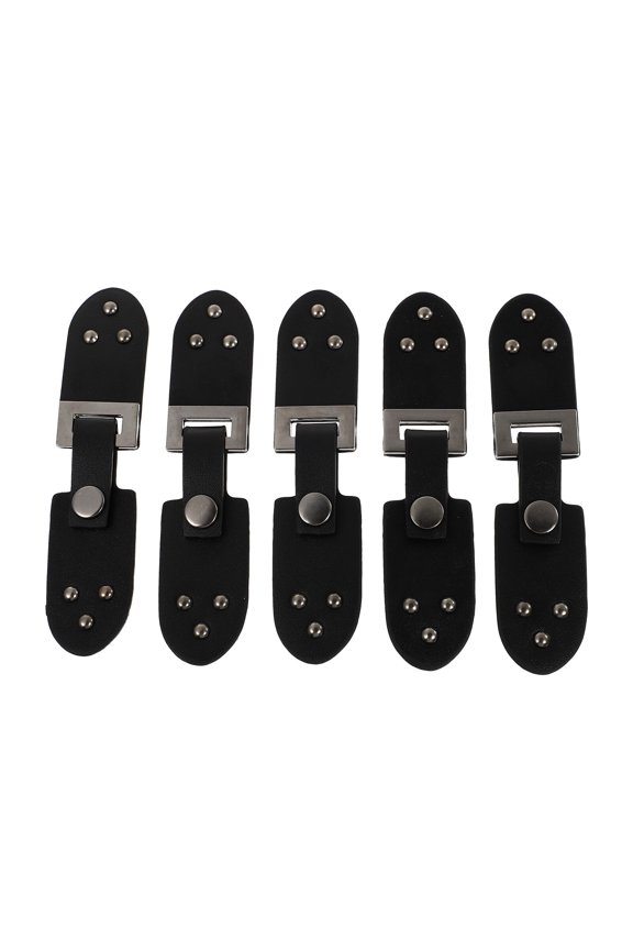 5Pcs Black Leatherette Toggle Buckles Coat Fastener Buttons Suitable for Trench Duffle Shawl