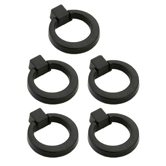 HONMEET 5-Pack Black Alloy Grab Handles, Cabinet Pulls for Bathroom, Kitchen, Furniture, Multi-Purpose Use