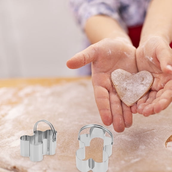 HONMEET Stainless Steel Mousse Making Molds Plated Silver Adorable Cookie Cutters for Baking