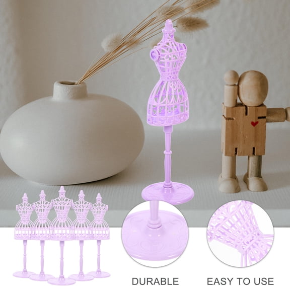 HONMEET 5Pcs Doll Dress Supports For Clothes Display In Violet