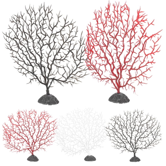 HONMEET 5Pcs Resin Coral Tree Figurine for Fish Tank Decorative Ornament