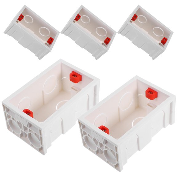 HONMEET 5Pcs Flush Mount Switch Box White Plastic Electrical Handy Utility Box with Universal Compatibility