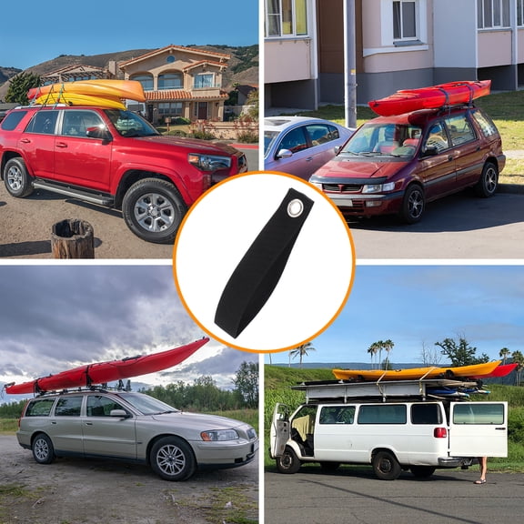 HONMEET 5-Pack Roof Rack Tie Down Anchors with Black Webbing Straps for Canoe Kayak Transport and Secure Cargo
