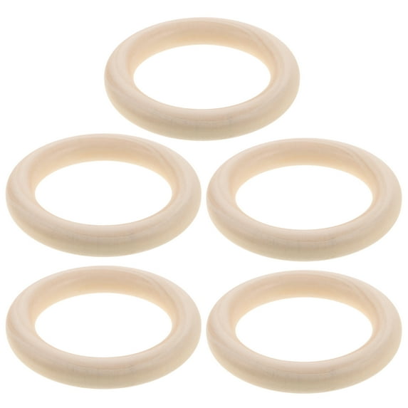 HONMEET 5Pcs Rustic Wooden Macrame Unfinished Wood Circles for Crafts Minimalist Home Decor Supplies