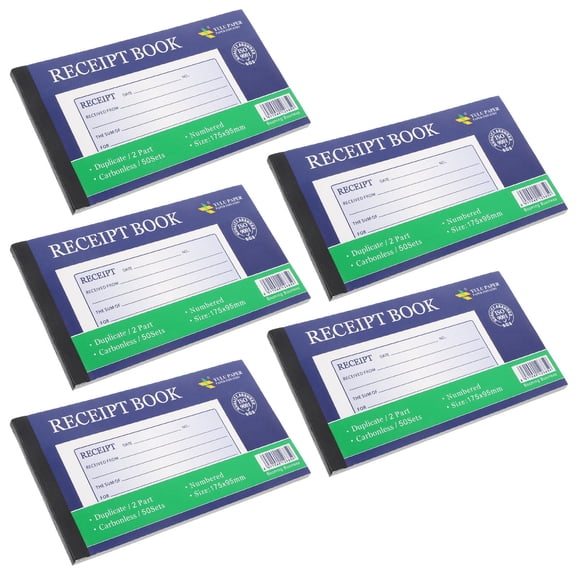 HONMEET 5Pcs Small Business Invoice Receipt Book with Convenience Features for Retail and Restaurant Orders