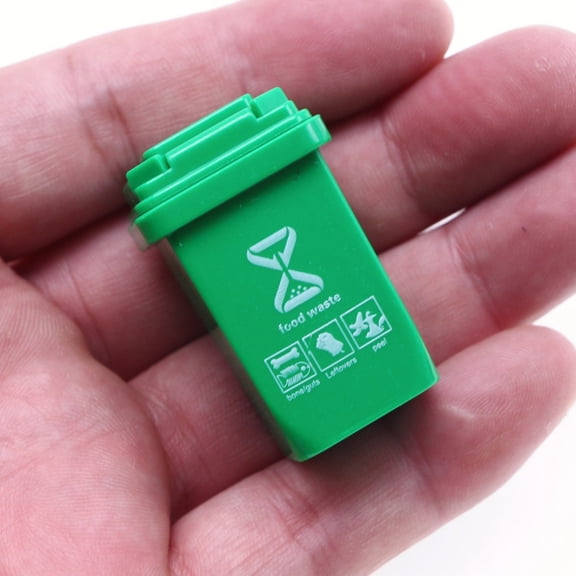 HONMEET 5-Pack Miniature Small Trash Bins Plastic Assorted Colors for Dollhouse Accessories and Mini Decor