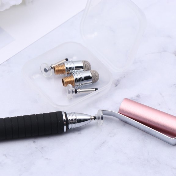 HONMEET 5Pcs Computer Capacitive Pens with Durable Metal Material and Knit Fiber Tips for Writing