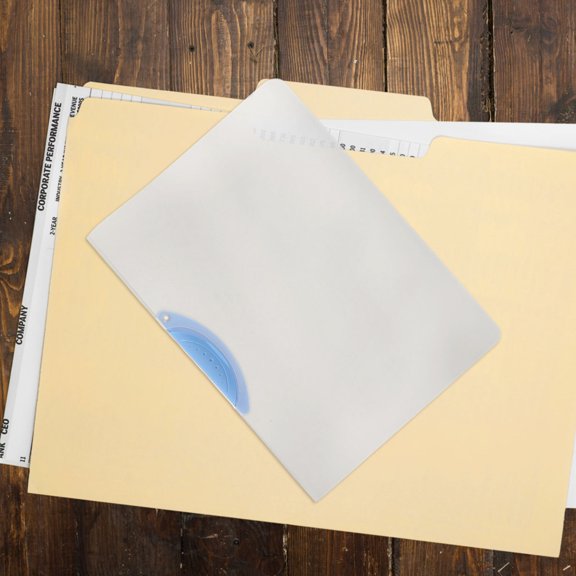 HONMEET 5Pcs Transparent Document Folder with Lever Arch Plastic File Holder for Office and School Use