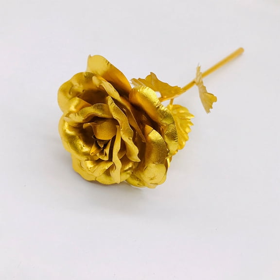HONMEET 5Pcs Multi Color Romantic Artificial Plated Gold Foil Roses for Decoration Valentine Anniversary Wedding