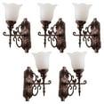 thumbnail image 1 of HONMEET Simulation Mini Lamp Mini House Wall Lamps Dark Red 5Pcs, 1 of 8