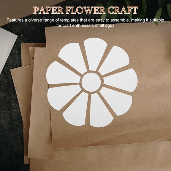 HONMEET 5 Sets White Paper Flower Craft Kit with Templates for Home Decor, Art Projects, and Handmade