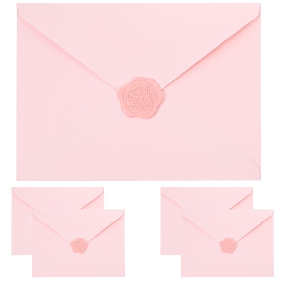 HONMEET 5 Sets Pink Envelopes Letter Writing Stationery Valentine Day Elegant Simplicity