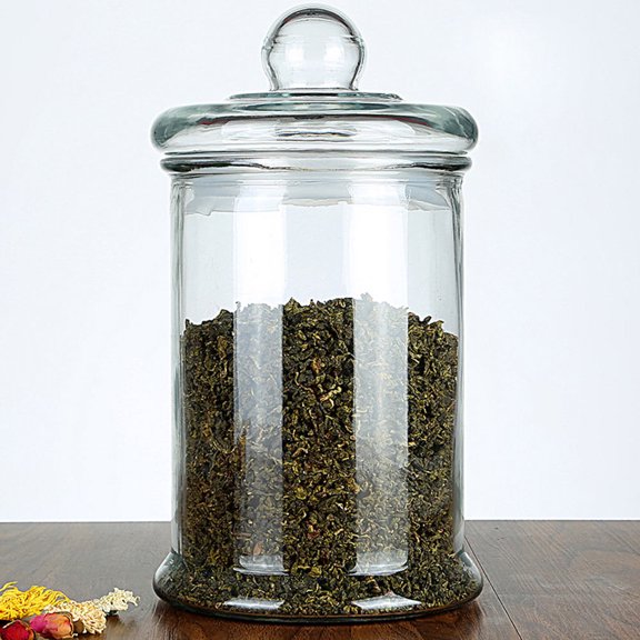 HONMEET 5pcs Cylindrical Glass Storage Jar with Lid, Airtight Sealed
