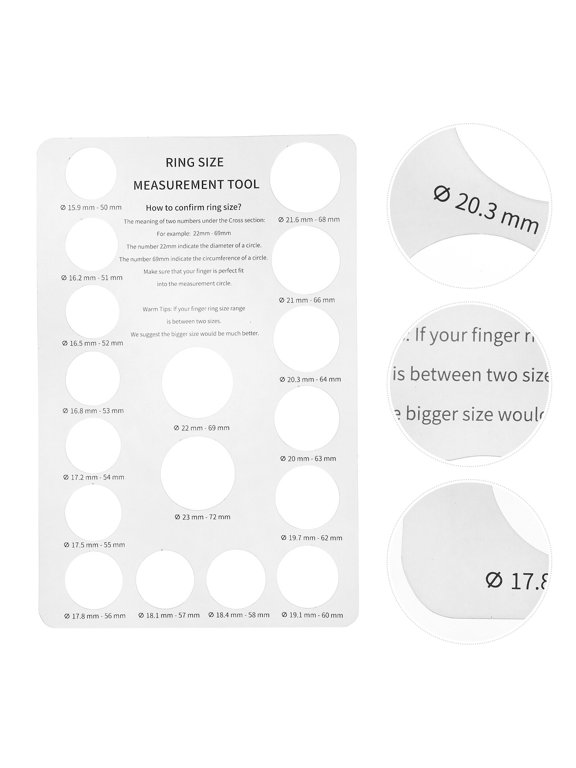 5pcs Ring Measuring Cardboard Board for Finger Size Selection Tool