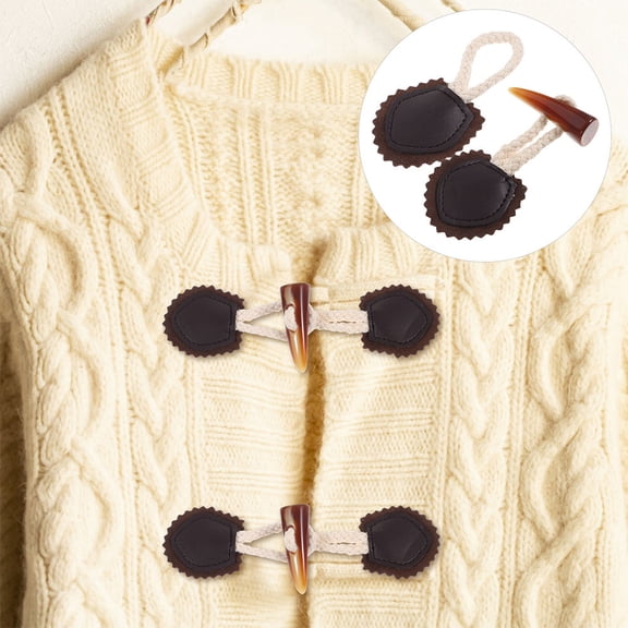 HONMEET Toggle Buttons for Coats Black Resin and PU DIY Fashion 6Pairs