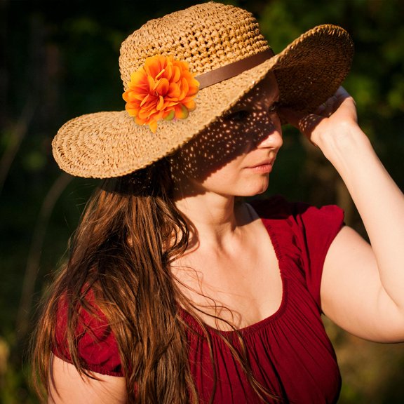 HONMEET Artificial Flower Heads Orange Silk for Decoration 3D Artistic Decor Versatile Use