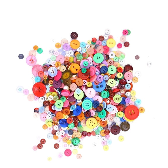 HONMEET 600Pcs Assorted Color Round Resin Buttons for Sewing, Crafts, Scrapbooking, and Clothing Accessories