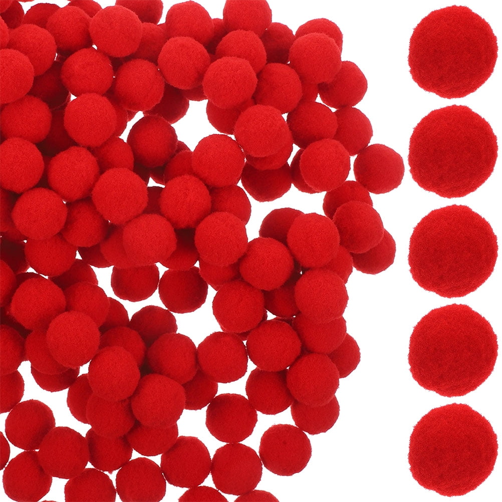 HONMEET 600Pcs Red Pom Pom for Crafts, Soft Decorative Craft Supplies for Kids and Adults