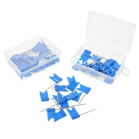 HONMEET 60-Piece Flag Push Pins, Decorative Map Location Markers for Office, Home, Bulletin Boards and Travel Planning