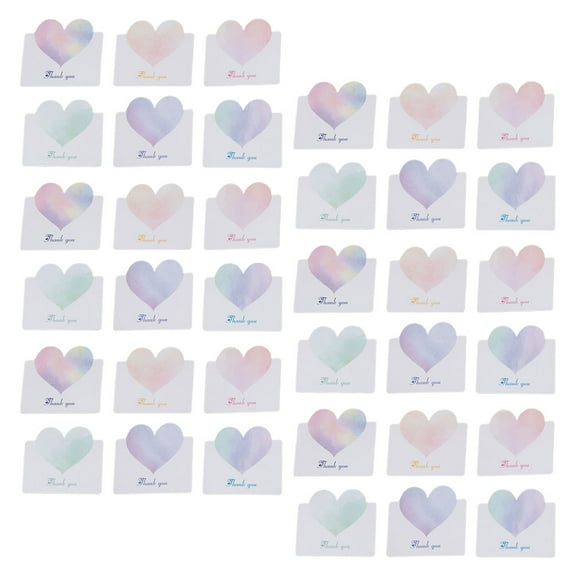 HONMEET 60Pcs Heart Shape Greeting Cards Unique Design Blessing Cards for Special Moments