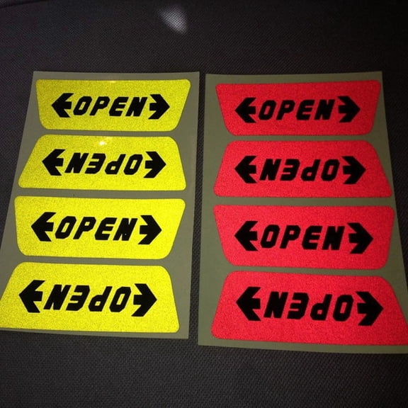 HONMEET Red Reflective Car Door Open Warning Stickers Universal Auto Safety Decals